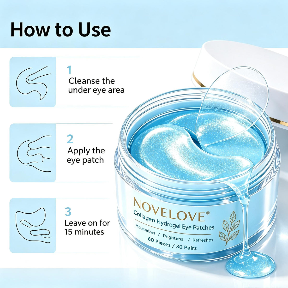 NOVELOVE® Collagen Hydrogel Eye Patches